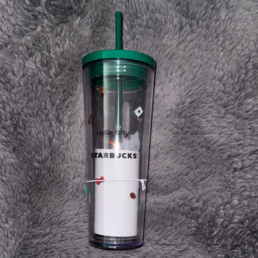 NEW Starbucks Hello Kitty Tumbler with Green Lid and Straw - Picture 3 of 5